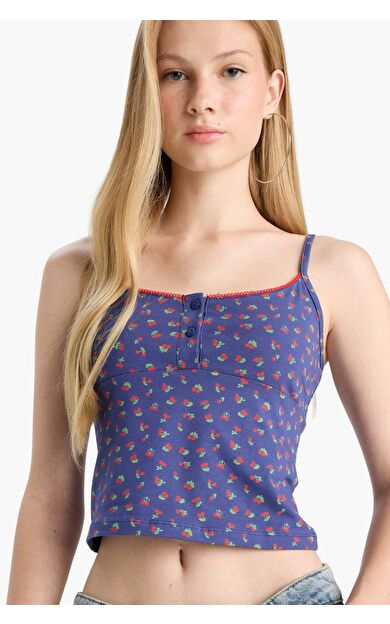 Coool Fitted Meyve Desenli Düğmeli Yaka Atlet F6367AX25SMPR468