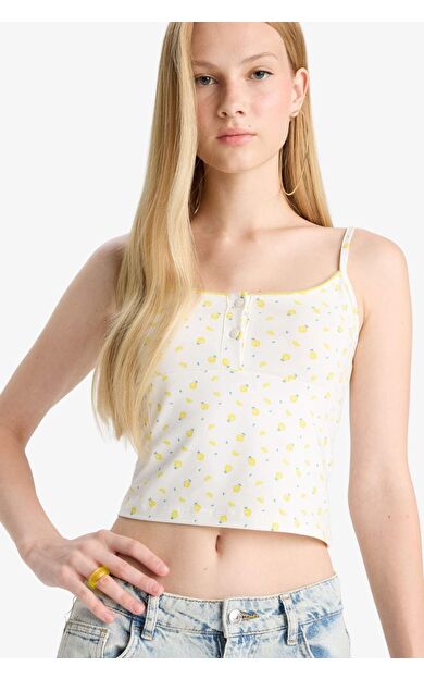 Coool Fitted Meyve Desenli Düğmeli Yaka Atlet F6367AX25SMWT32