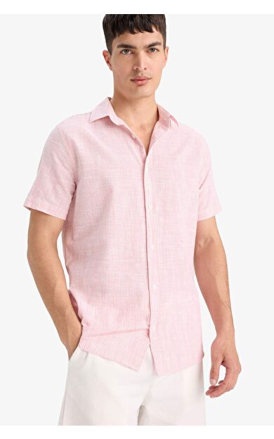 DeFacto Pamuklu Kısa Kollu Çizgili Gömlek