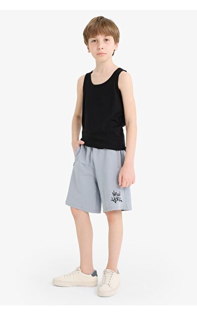 DeFacto Erkek Çocuk New Regular Fit Sweatshirt Kumaşı Şort F6434A825HSGR445
