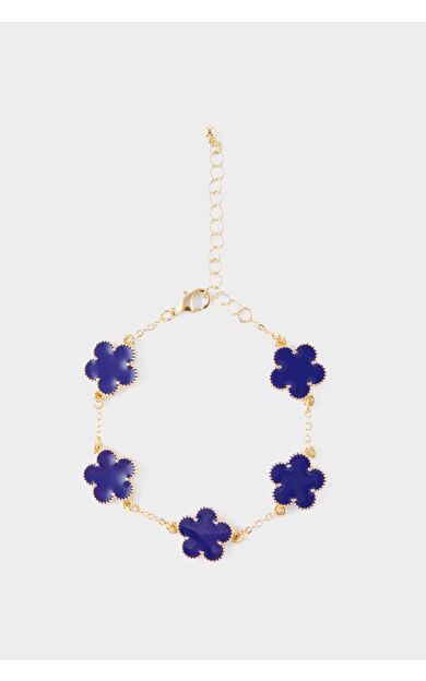 DeFacto Kadın Lacivert Çiçekli Gold Bileklik