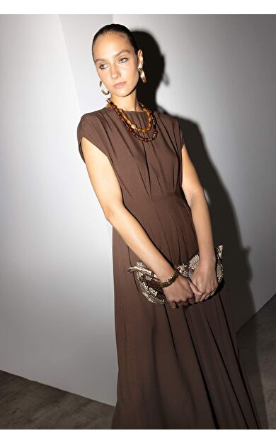 DeFacto Kadın Kahverengi Taşlı Gold Kolye