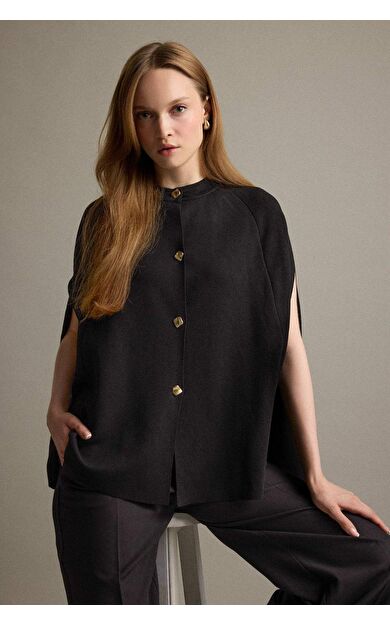 Regular Fit Bisiklet Yaka Triko Hırka F6753AX25AUBK81