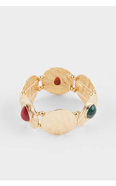 DeFacto Kadın Gold Yeşil Bordo Taşlı Bilezik