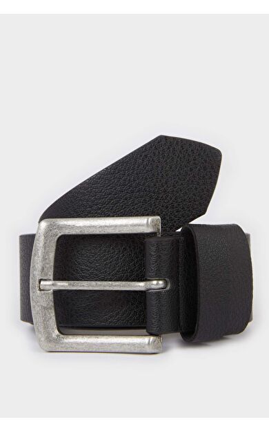 Erkek Dikdörtgen Toka Suni Deri Günlük Kemer