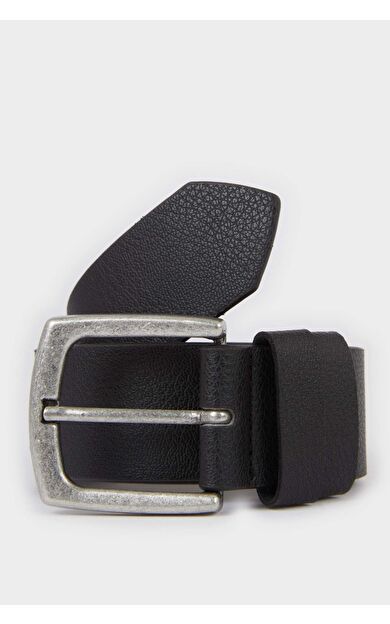 Erkek Dikdörtgen Toka Suni Deri Günlük Kemer