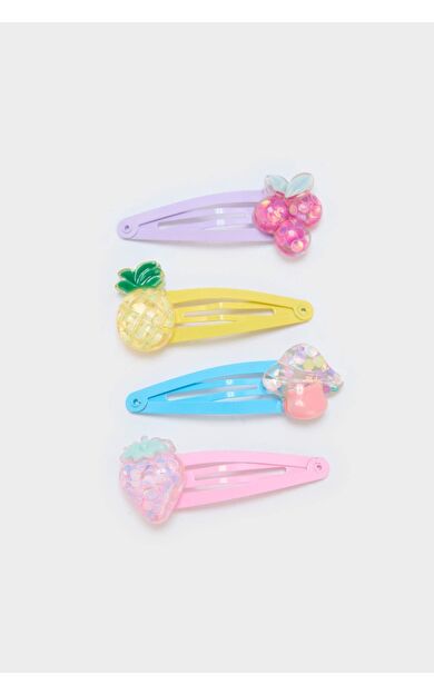 DeFacto Kız Çocuk 4'lü Meyveli Çıtçıtlı Toka