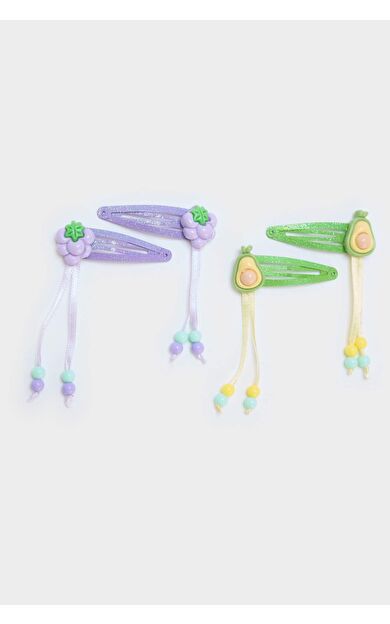 DeFacto Kız Çocuk 4'lü Meyveli Çıtçıtlı Toka