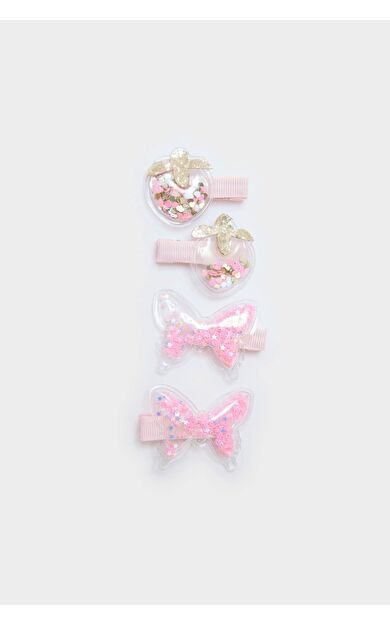 DeFacto Kız Çocuk 4'lü Pembe Pullu Çıtçıtlı Toka