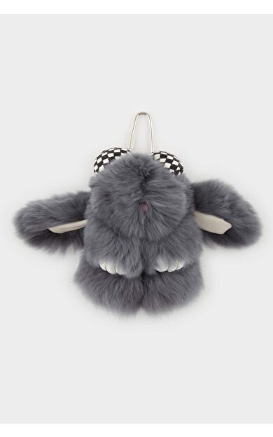 Kadın Gri Tavşan Charm Anahtarlık