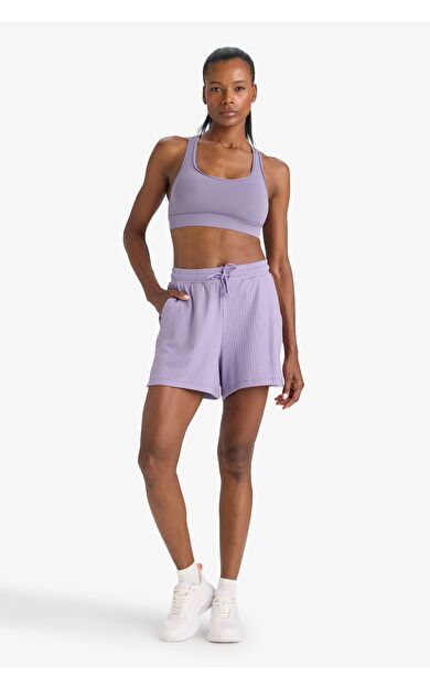 DeFacto DeFactoFit Standart Fit Sporcu Kısa Paça Ribana Şort F6898AX25SMPR315