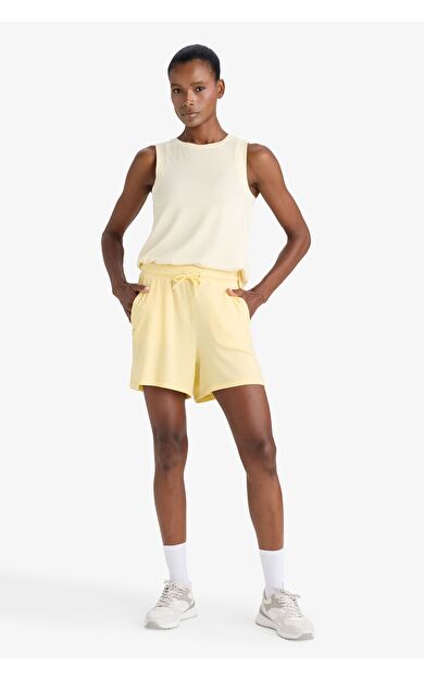 DeFacto DeFactoFit Standart Fit Sporcu Kısa Paça Ribana Şort F6898AX25SMYL252
