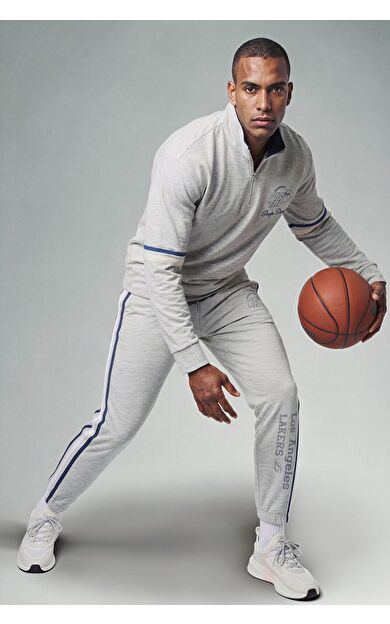 DeFacto NBA Los Angeles Lakers Standart Fit Skuba Dalgıç Kumaş Jogger