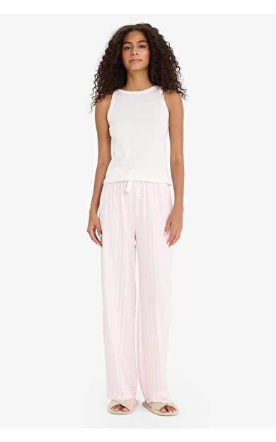 Regular Fit Çizgili Uzun Pijama Altı-Fall in Love