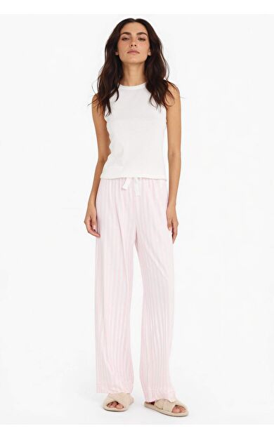 DeFacto Regular Fit Çizgili Uzun Pijama Altı-Fall in Love
