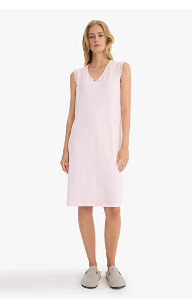 DeFacto Regular Fit V Yaka Kolsuz Gecelik-Fall in Love