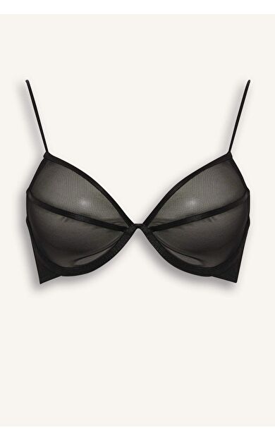 Tül Kapsız Pedsiz Balenli Tişört Bra Fall in Love