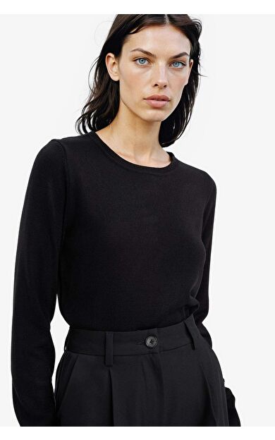 Regular Fit Bisiklet Yaka Triko Kazak F7091AZ25WNBK27