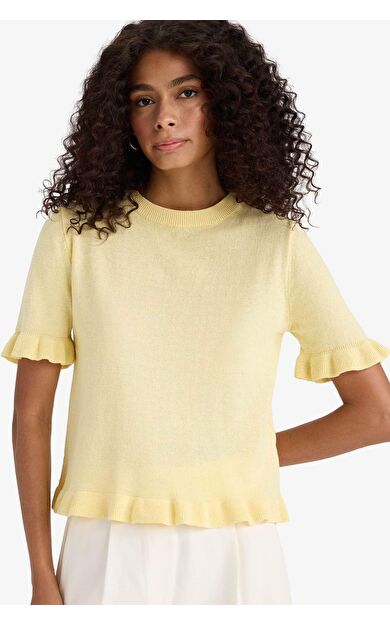 Regular Fit Bisiklet Yaka Triko Kazak F7123AX25HSYL491