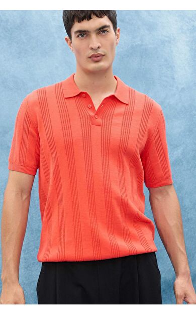 DeFacto %100 Pamuk Polo Yaka Kısa Kollu Triko Tişört F7133AX25SMOG198