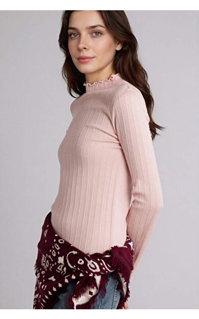 DeFacto Slım Fıt Fitilli Kaşkorse Uzun Kollu Tunik