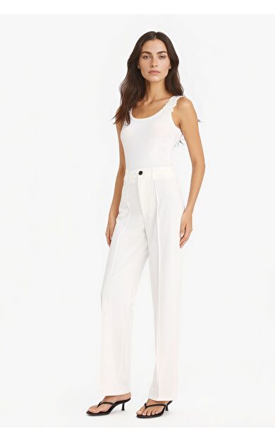 DeFacto Straight Fit Yüksek Bel Düz Paça Twill Pantolon F7188AX25SMER105
