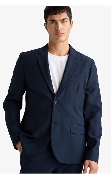 DeFacto Slim Fit Dar Kesim Twill Blazer Ceket