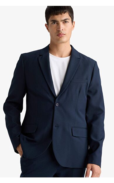 DeFacto Slim Fit Dar Kesim Twill Blazer Ceket