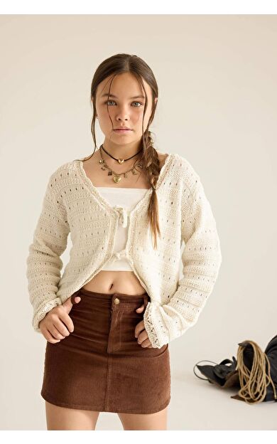 DeFacto Kız Çocuk V Yaka Triko Hırka