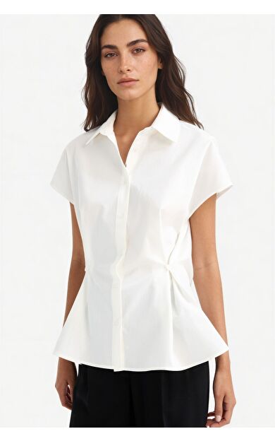 DeFacto Fitted Poplin Kısa Kollu Gömlek F7313AX25AUER85