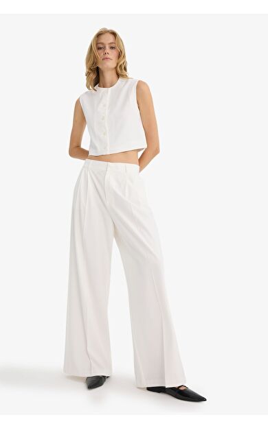 DeFacto Wide Leg Çift Cepli Yüksek Bel Geniş Paça Pantolon F7341AX25AUER105