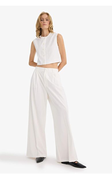 DeFacto Wide Leg Çift Cepli Yüksek Bel Geniş Paça Pantolon F7341AX25AUER105