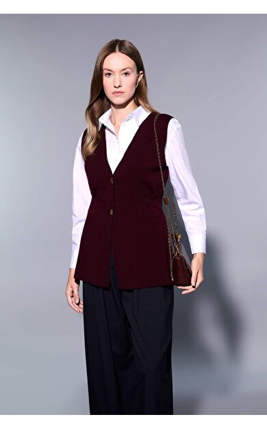 Regular Fit V Yaka Triko Yelek