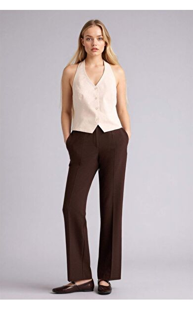 Straıght Fıt Cep Detaylı Normal Bel Düz Paça Pantolon