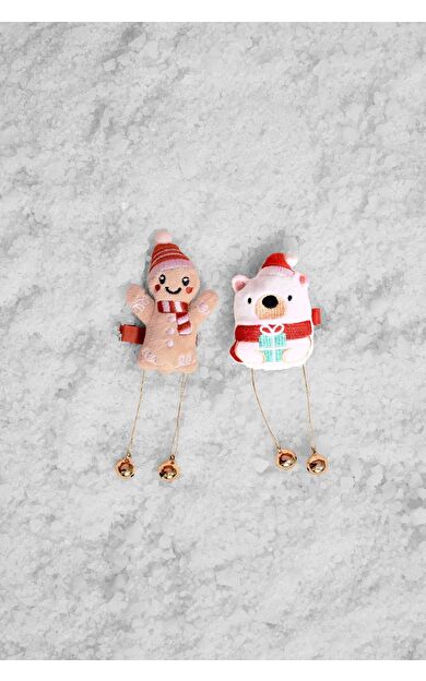 Kız Çocuk Yılbaşı Temalı 2'lü Çıtçıtlı Toka