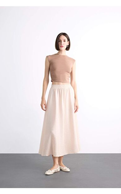 Esnek Belli Midi Etek