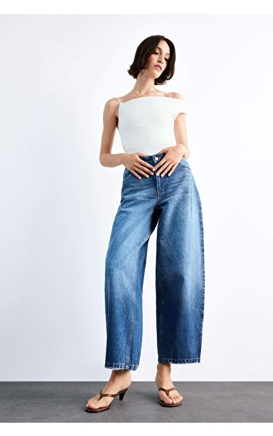 DeFacto Wide Baggy Fit Yıkamalı Jean Pantolon F7501AX25SMNM26