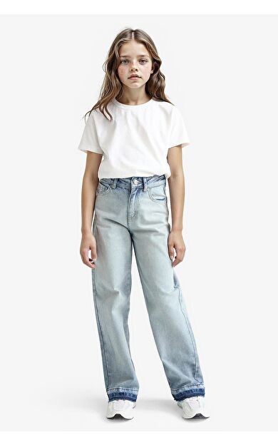 DeFacto Kız Çocuk 90's Wide Leg Geniş Paça Jean Pantolon