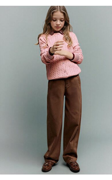 DeFacto Kız Çocuk Balloon Fit Oval Paça Gabardin Pantolon