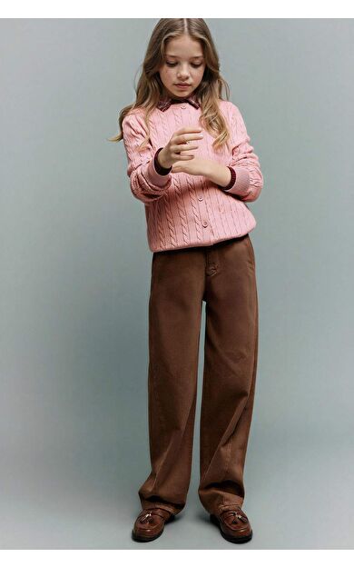 DeFacto Kız Çocuk Balloon Fit Oval Paça Gabardin Pantolon