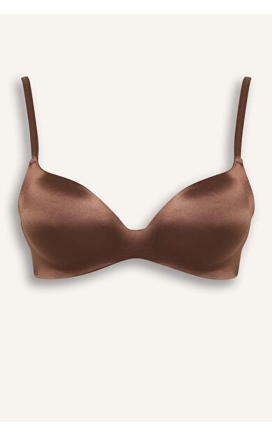 Saten Kaplı Yarım Dolgulu Balensiz Tişört Bra Fall in Love
