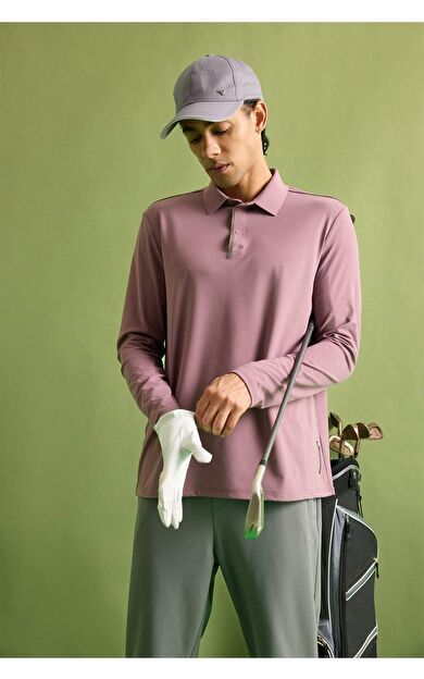 Standart Fit Polo Yaka Sporcu Uzun Kollu Tişört