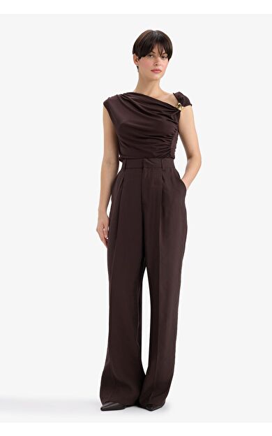 DeFacto Wide Leg Yüksek Bel Geniş Paça Modal Pantolon