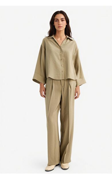 DeFacto Wide Leg Yüksek Bel Geniş Paça Modal Pantolon