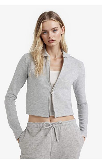 DeFacto Slim Fit Dar Kesim Kapüşonlu Modal Hırka F7651AX25AUGR256