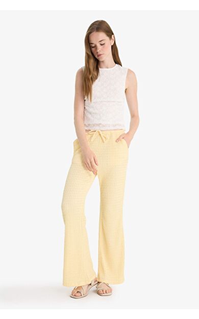 DeFacto Wide Leg Cepli Normal Bel Standart Boy Bürümcük Pantolon