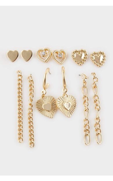 Kadın 6'lı Gold Küpe