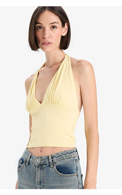 DeFacto Slim Fit Dar Kesim Halter Yaka Atlet F7678AX25AUYL252