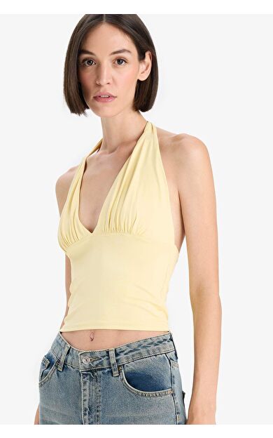 DeFacto Slim Fit Dar Kesim Halter Yaka Atlet F7678AX25AUYL252