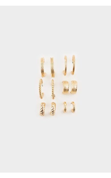 Kadın 6'lı Gold Küpe